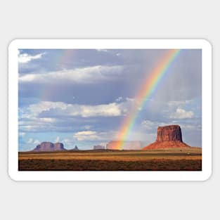 Double Rainbow over Monument Valley, Arizona, USA Sticker